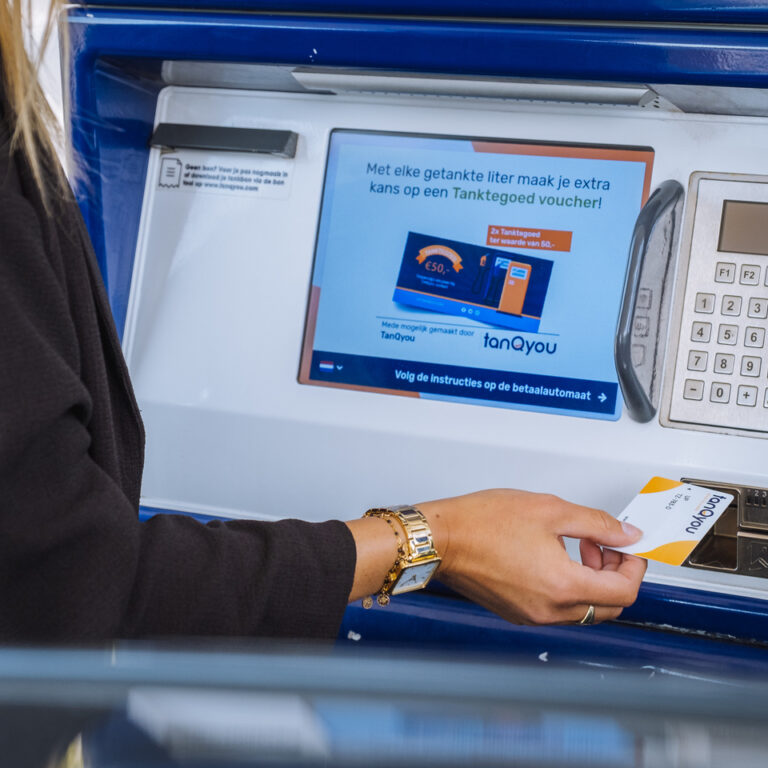 Tankpas in gebruik