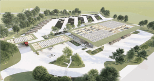 Een conceptafbeelding van een transferium van TanQyou