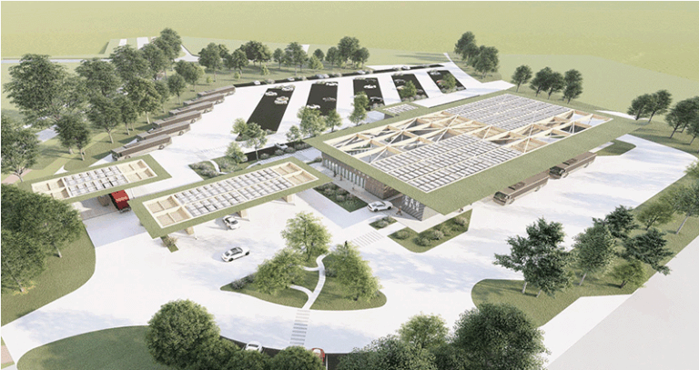 Een conceptafbeelding van een transferium van TanQyou