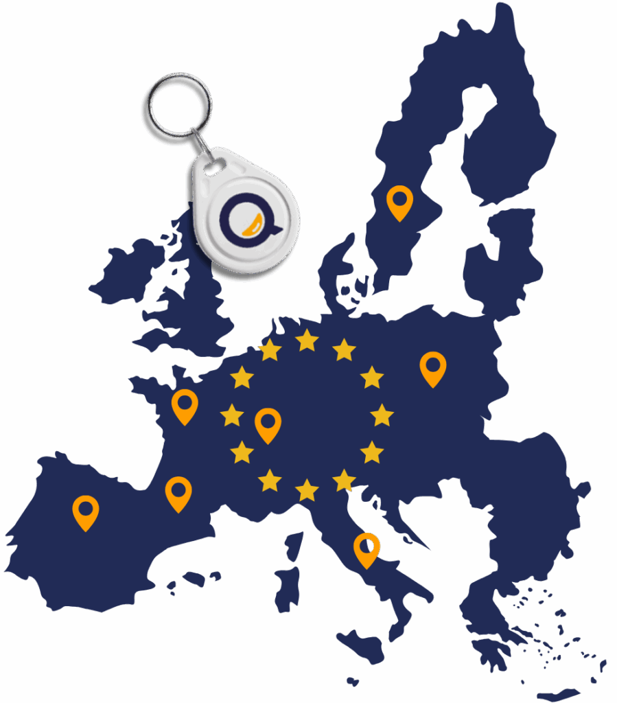 Kaart van Europa met onze laadtag