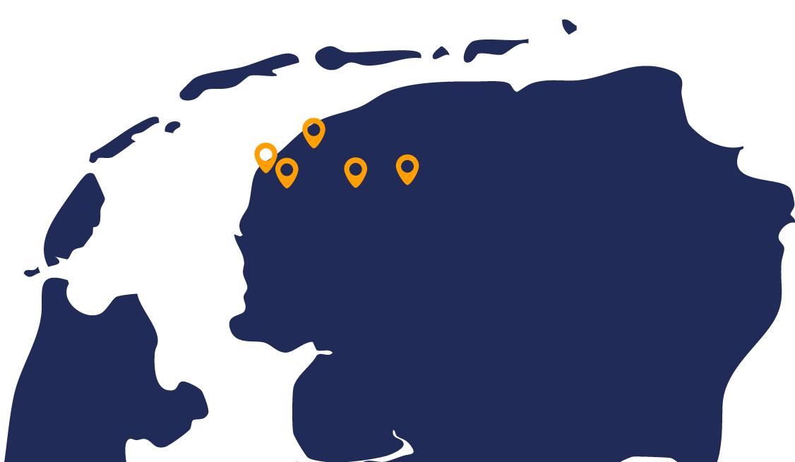 Kaart van Wash 'n Go locaties