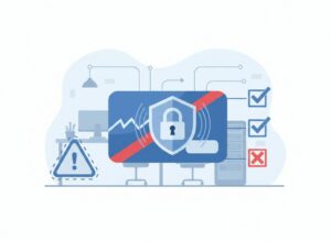 Illustratie van een geblokkeerde tankpas met beveiligingssymbolen die laten zien wat je moet doen bij verlies van een tankpas.