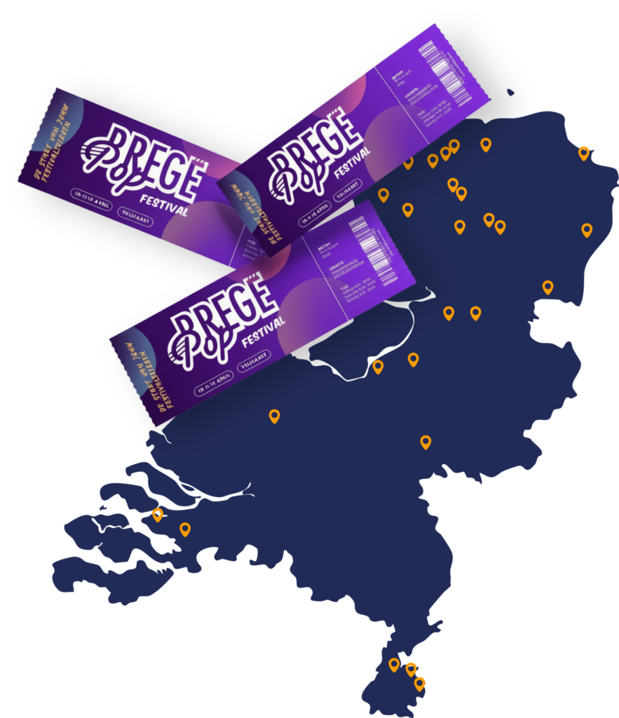 Kaart van Nederland met locaties