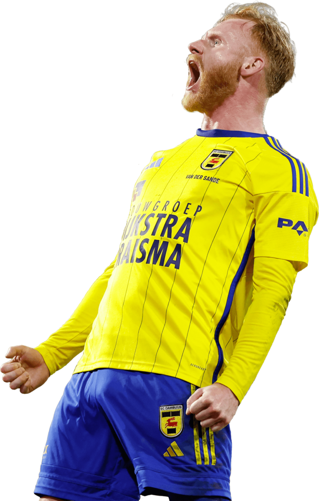 Juichende speler van Cambuur