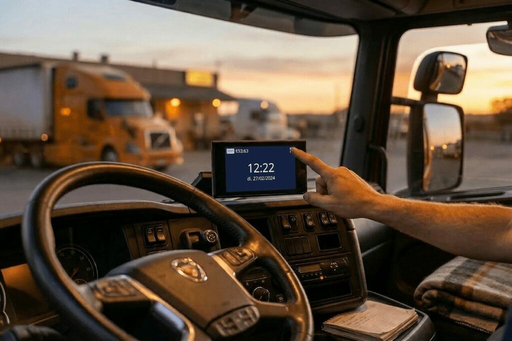 Een OBU in een vrachtwagen