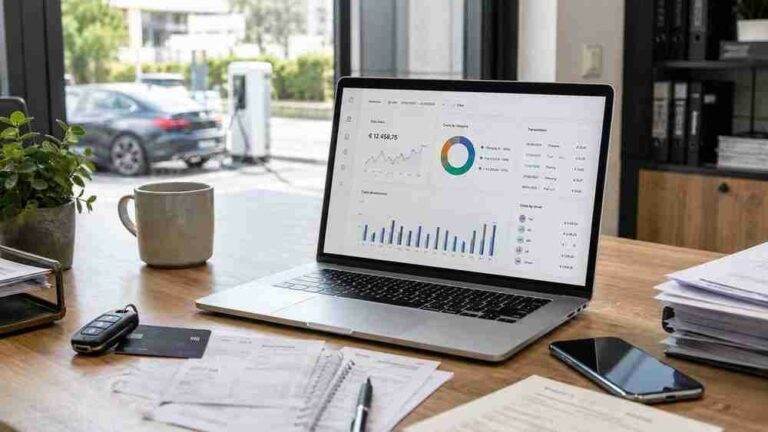 CRM systeem open op laptop