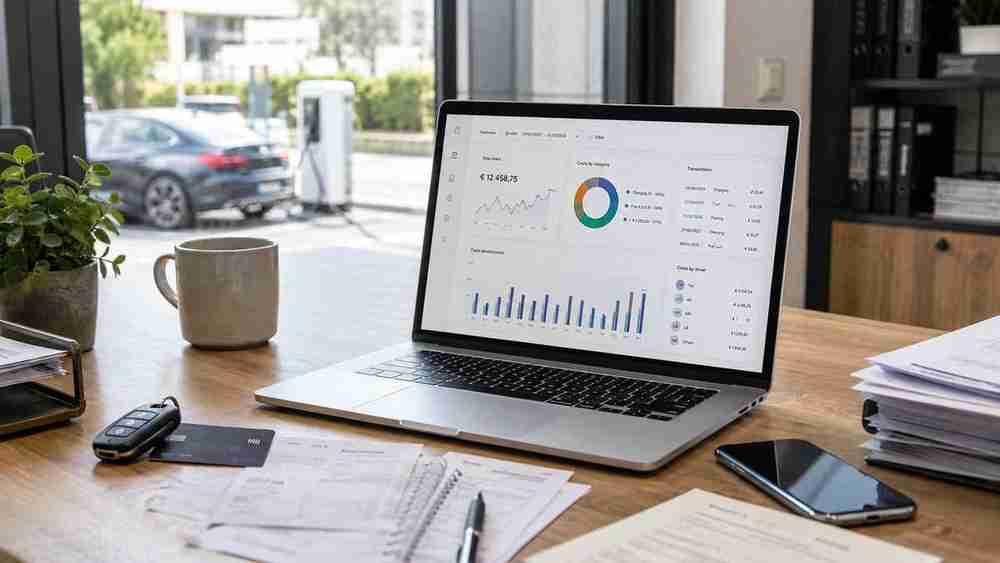 CRM systeem open op laptop