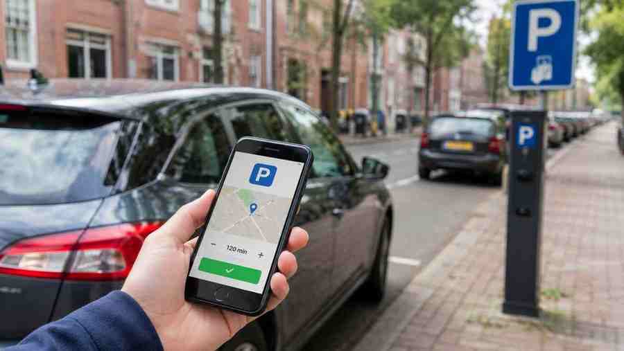 Parkeerapp op telefoon