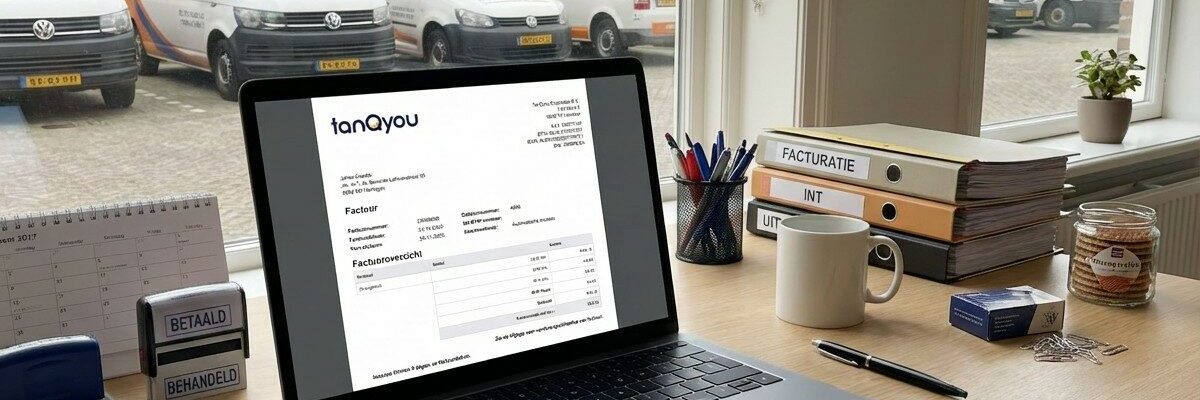 Laptop met een factuur