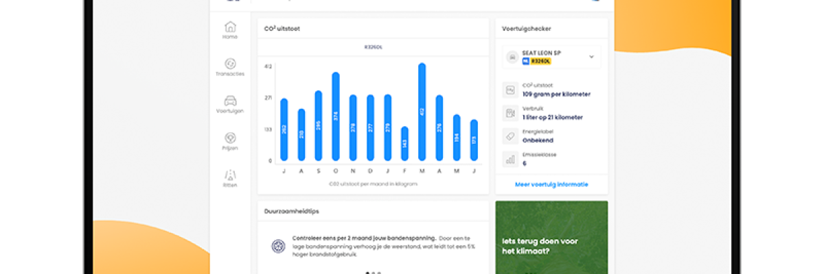 Een mockup van een macbook met het eco center