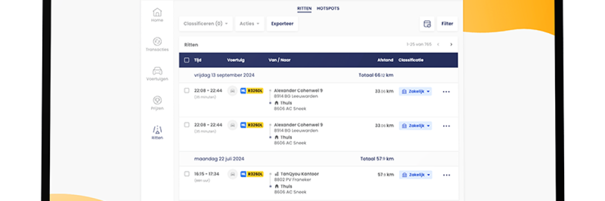 Mockup rittenregistratie op macbook