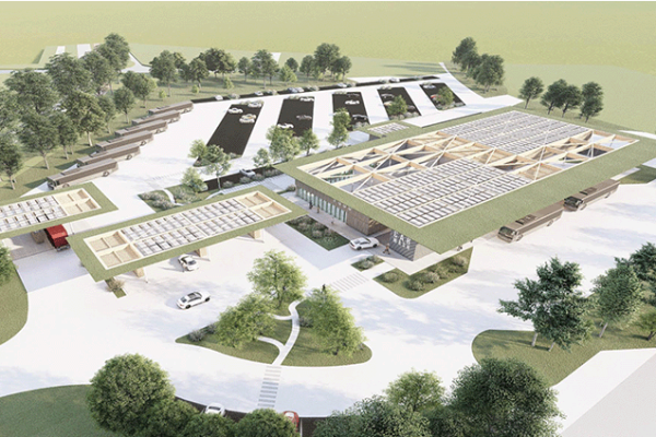 Een conceptafbeelding van een transferium van TanQyou