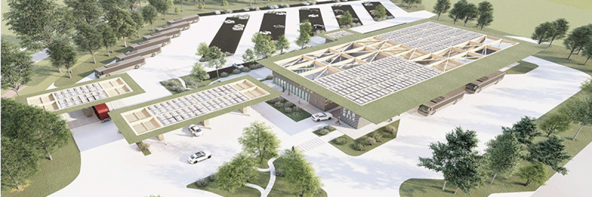 Een conceptafbeelding van een transferium van TanQyou