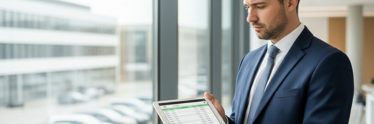 Ondernemer controleert digitale rittenregistratie om te bepalen of rittenregistratie verplicht is of niet voor zakelijke auto