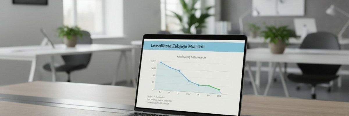 Ondernemer bekijkt leaseofferte met berekening van restwaarde voor een zakelijke leaseauto
