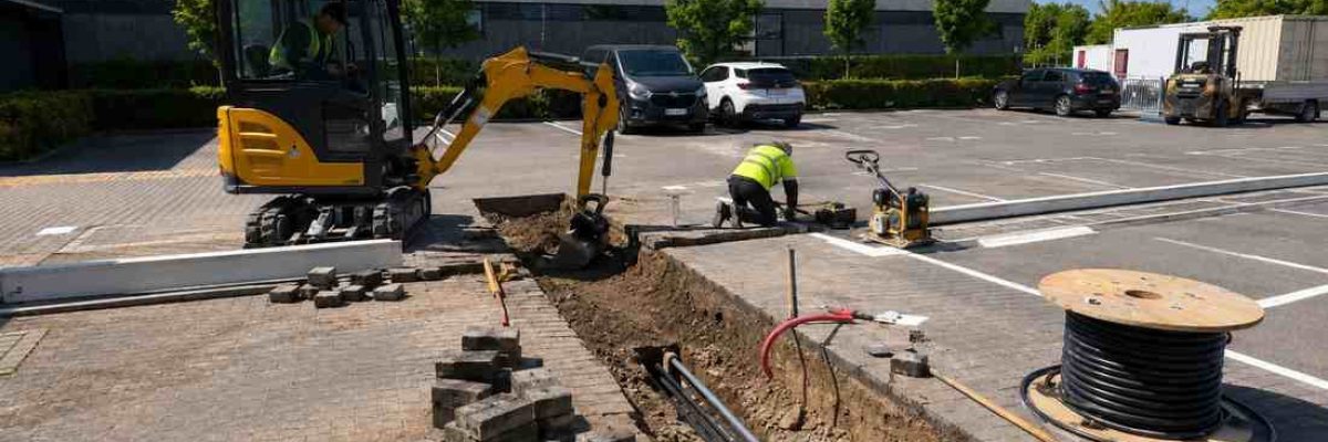 Bouwplaats van een laadpaal